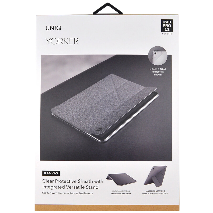Чехол UNIQ Yorker Kanvas  Серый для iPad Pro 11 дюймов (1-го поколения)