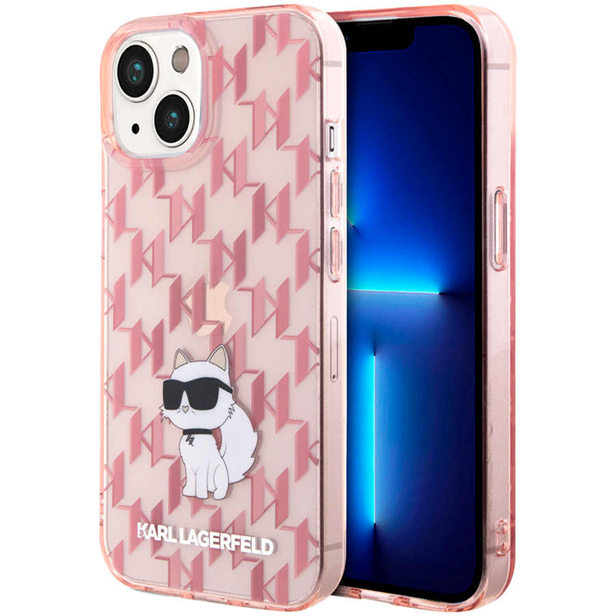 Чехол LAGERFELD PC/TPU Monogram NFT Choupette Hard Розовый для iPhone 15