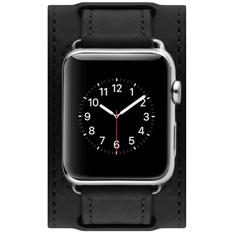 Ремешок COZISTYLE Wide Leather BandШирокий кожаный ремешок Чёрный42/44/45 mm