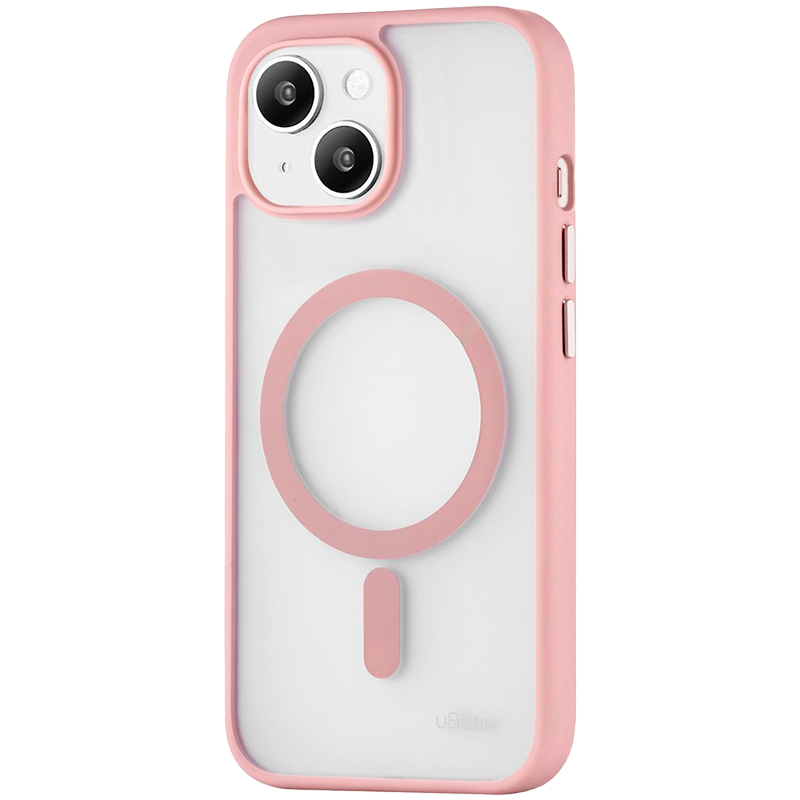 Чехол защитный uBear Cloud Mag Case, iPhone 15, MagSafe, усиленный, розовый