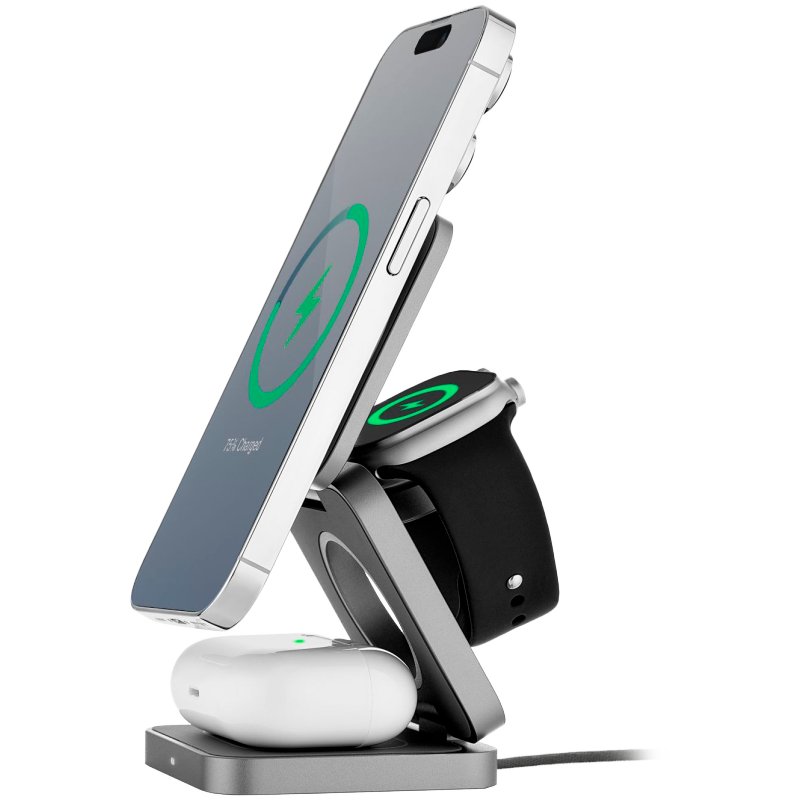 Беспроводное зарядное устройство с поддержкой MagSafe, uBear Balance, цвет:серый