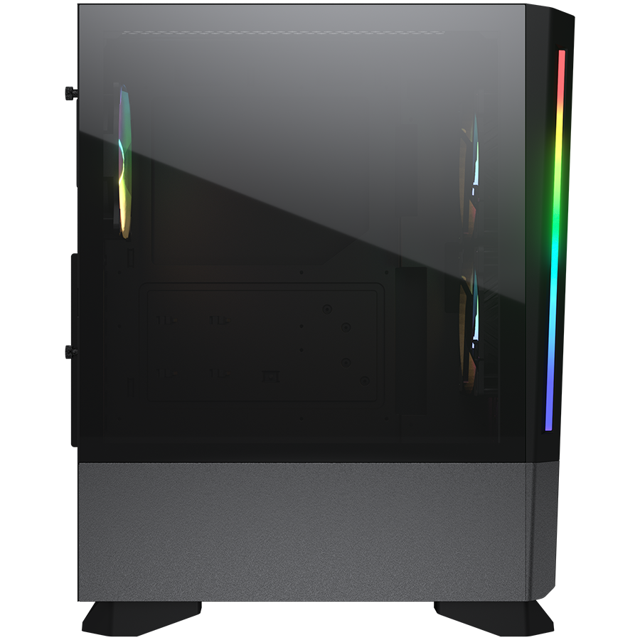 Корпус COUGAR GAMING Midi Tower,  ATX, 7 слотов, USB 2.0, Аудио разъем, USB 3.0, Защитное антивандальное закаленное стекло, Power Button, Reset Button, Светодиодный индикатор, PSU optional, Window, Поддержка системы жидкостного охлаждения, RGB LED, Вентил