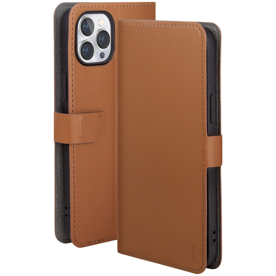Uniq для iPhone 14 чехол Journa Heritage Brown