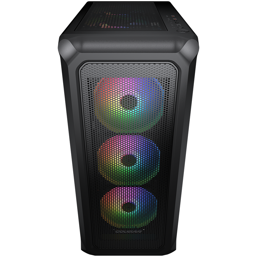 Корпус COUGAR GAMING Midi Tower,  ATX, 7 слотов, USB 3.0, USB 2.0, Аудио разъем, Защитное антивандальное закаленное стекло, Power Button, Кнопка управления RGB, Светодиодный индикатор, PSU optional, Window, Поддержка системы жидкостного охлаждения, RGB LE