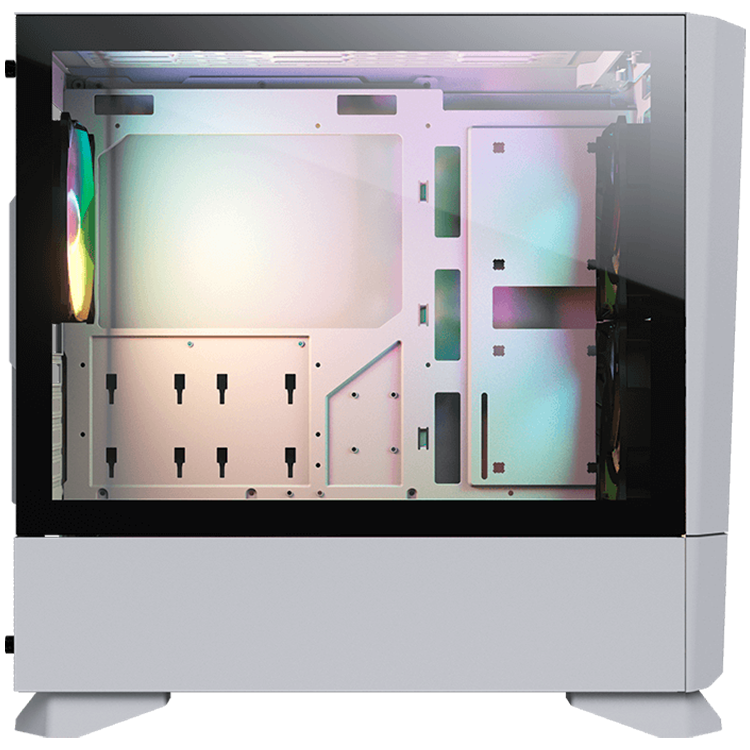 Корпус COUGAR GAMING Mini Tower,  Mini-ITX, 4 слотов, USB 3.0, USB 2.0, Аудио разъем, Микрофонный вход, Металлический/Защитное антивандальное закаленное стекло, Power Button, Кнопка управления RGB, Светодиодный индикатор, PSU optional, Window, Поддержка с