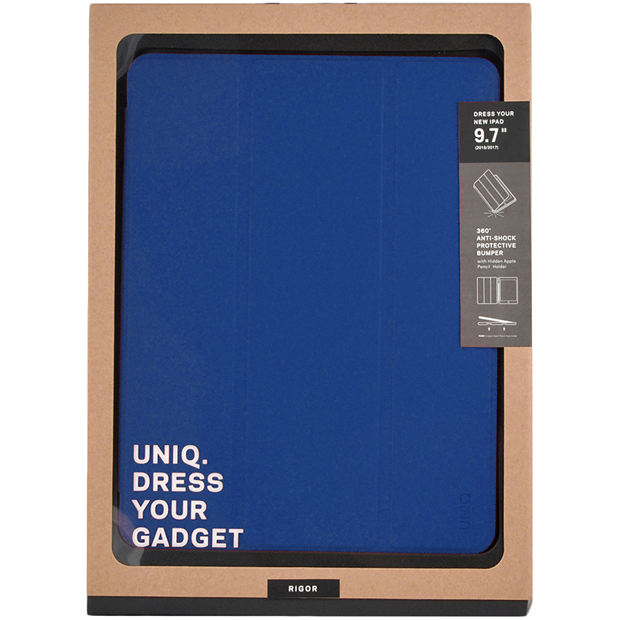 Чехол UNIQ Rigor  Синий для iPad (5-го и 6-го поколения)