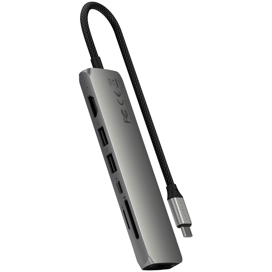 Адаптер Satechi 7-in-1 USB-C Slim Multiport Adapter with Ethernet, Space Gray