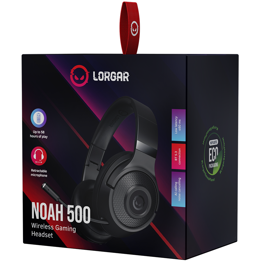 LORGAR Noah 500 {Беспроводная} Гарнитура, Чёрный