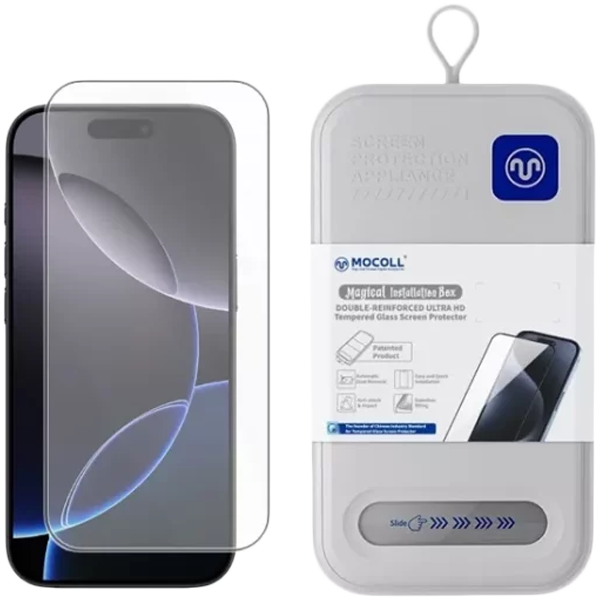 Защитное стекло MOCOLL 2.5D iPhone 16 Pro + Установочный комплект