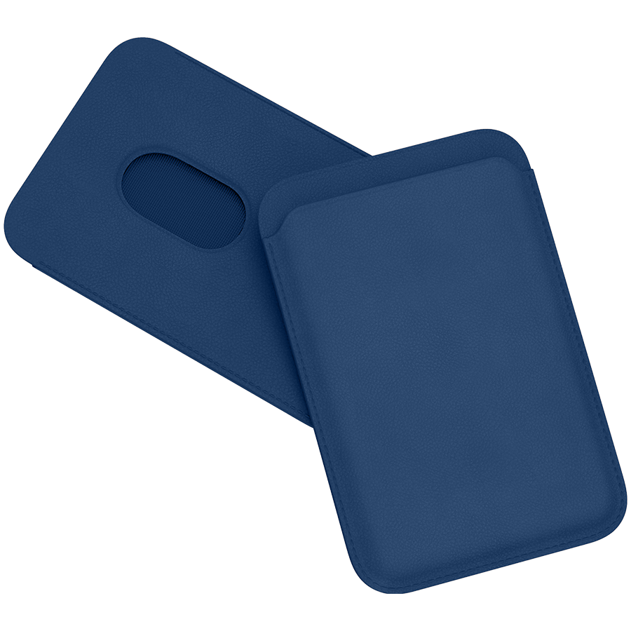 Картхолдер "vlp" из натуральной кожи с MagSafe, темно-синий