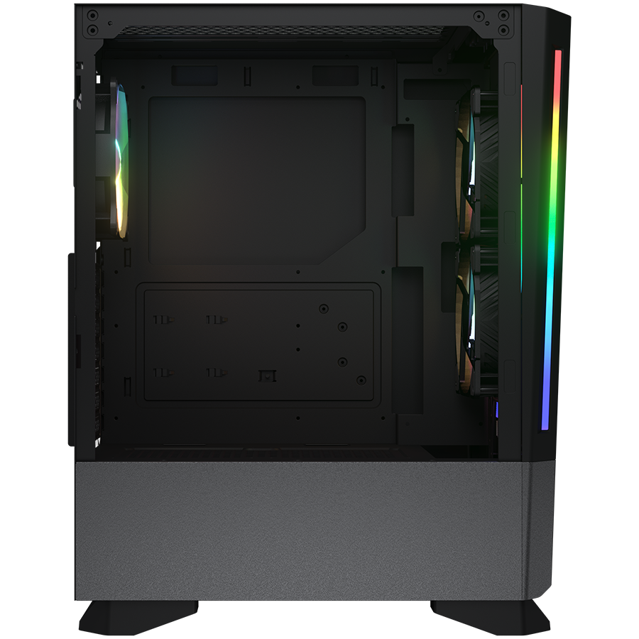 Корпус COUGAR GAMING Midi Tower,  ATX, 7 слотов, USB 2.0, Аудио разъем, USB 3.0, Защитное антивандальное закаленное стекло, Power Button, Reset Button, Светодиодный индикатор, PSU optional, Window, Поддержка системы жидкостного охлаждения, RGB LED, Вентил