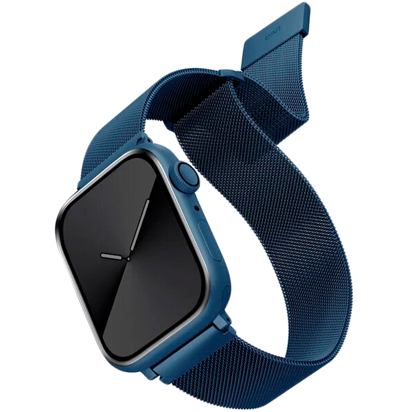Ремешок Uniq для Apple Watch 45/44/42 mm Dante Strap Mesh Steel Cobalt blue